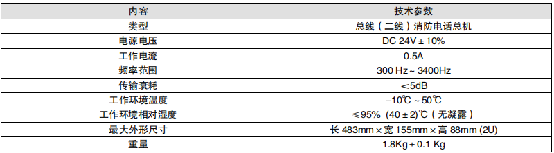 利達HY6311總線消防電話總機參數